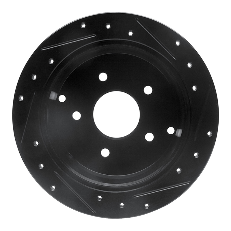Pontiac GTO Brake Rotor (1) - Rear Left - R1 Concepts - Drilled & Slotted - Black - 2004